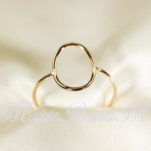 Q - RING,    Yellow gold filled Oval ring,  Silver,  Rose gold filled,    Oval:8X12mm