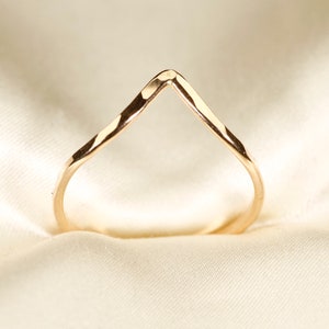 V ring, 14K Yellow gold filled V ring, Rose gold filled, Silver V ring wire 1.5mm 1 Gold V ring