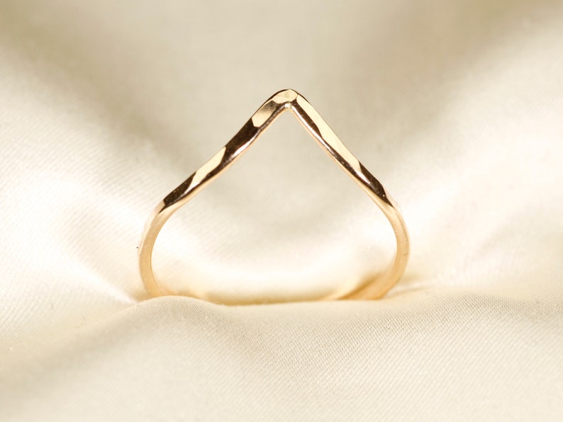 V ring, 14K Yellow gold filled V ring, Rose gold filled, Silver V ring wire 1.5mm 1 Gold V ring