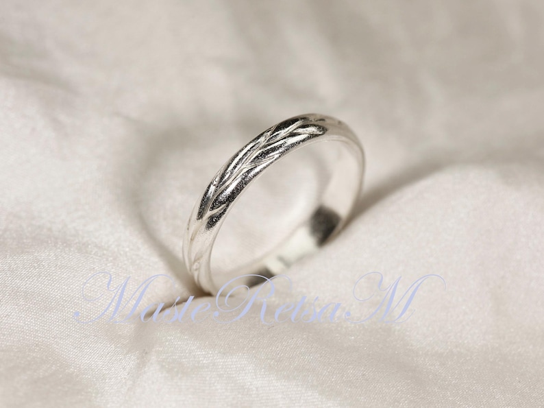 Argentium silver Vintage Pattern Ring-108353 image 4