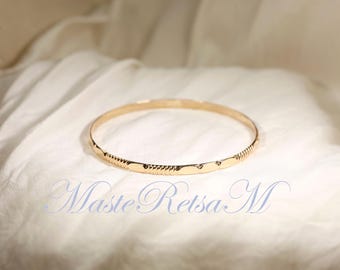 BG107812  14K Gold Filled Bangel Bracelet,  Handmade Bangle Bracelet