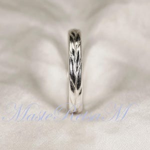 Argentium silver Vintage Pattern Ring-108353 image 3