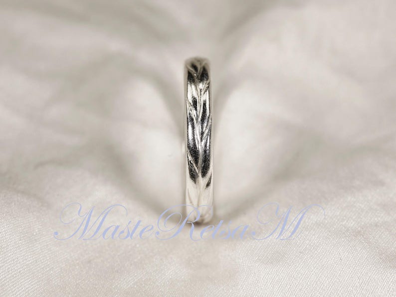 Argentium silver Vintage Pattern Ring-108353 image 3