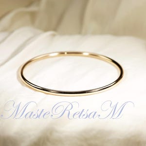 BG--8GA Round Wire  14K Gold Filled Bangel Bracelet,  Handmade Bangle Bracelet