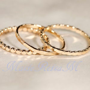 SET C 14k Gold Filled Stack Ring Set , Rose Gold Ring, Silver rings. image 4