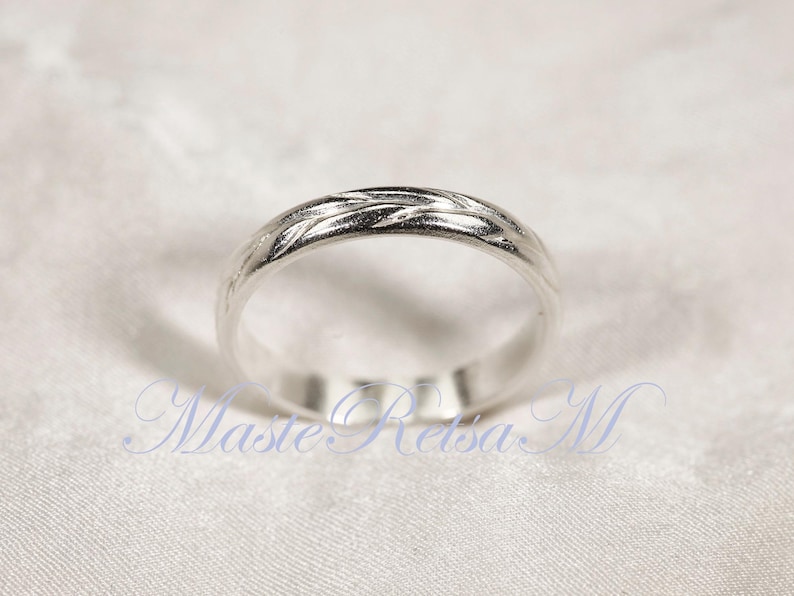 Argentium silver Vintage Pattern Ring-108353 image 2
