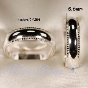 8Options 925 Sterling silver pattern rings, 3mm 7.7mm Wide TEXTURE-104204