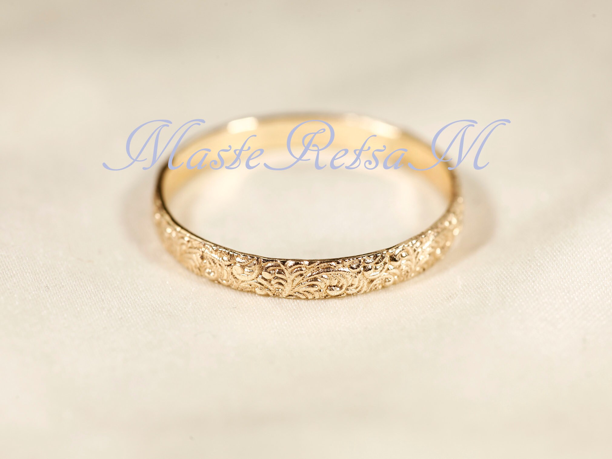 600326 14K Yellow SOLID Gold Ring, Pattern Ring, Width--2.8mm - Etsy