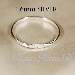 SIGNET Half Round 14K Gold filled signet ring, Rose gold filled , Silver Wire: 1.6/2/2.6 mm image 4
