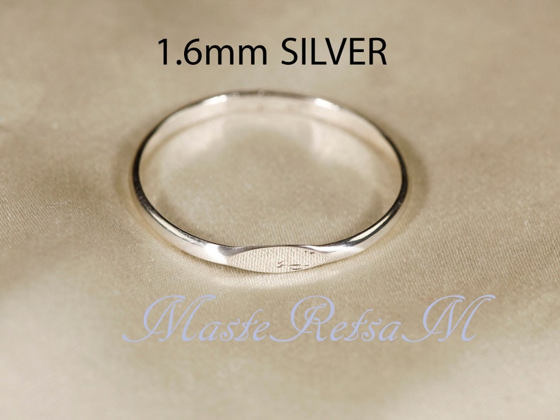 SIGNET Half Round 14K Gold filled signet ring, Rose gold filled , Silver Wire: 1.6/2/2.6 mm image 4