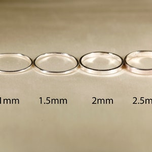 925 Silver Smooth & Hammered ring, 1-2.5mm width. image 4