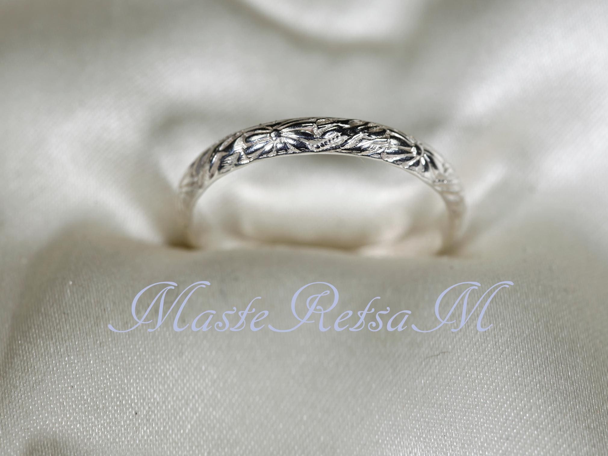 ZP-101 Sterling Silver Ring, Handmade Pattern Ring 2.8mm - Etsy