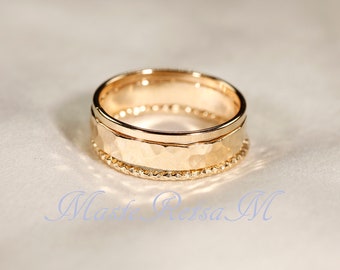 SET J  14k Gold Filled Stack Ring Set ,     Rose Gold Ring,     Silver rings.