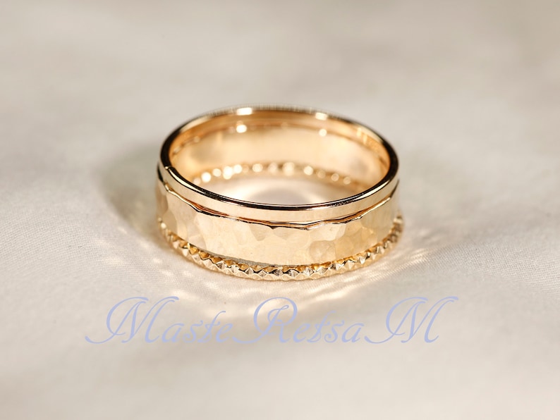 SET J 14k Gold Filled Stack Ring Set , Rose Gold Ring, Silver rings. image 1