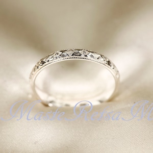102118     925 Silver texture ring  unique pattern ring,  Ring for women, Ring for men,  2.8mm Wide