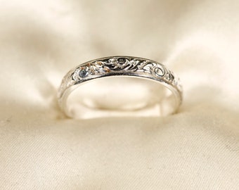 102126      925 Silver pattern ring,      14K Gold Vermeil ring   3.5mm width