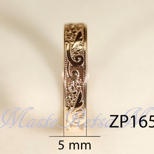 ZP164-4mm, ZP1655mm, 14k Gold filled texture ring, Silver , Rose gold filled. image 2