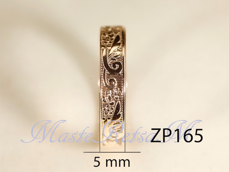 ZP164-4mm, ZP1655mm, 14k Gold filled texture ring, Silver , Rose gold filled. image 2