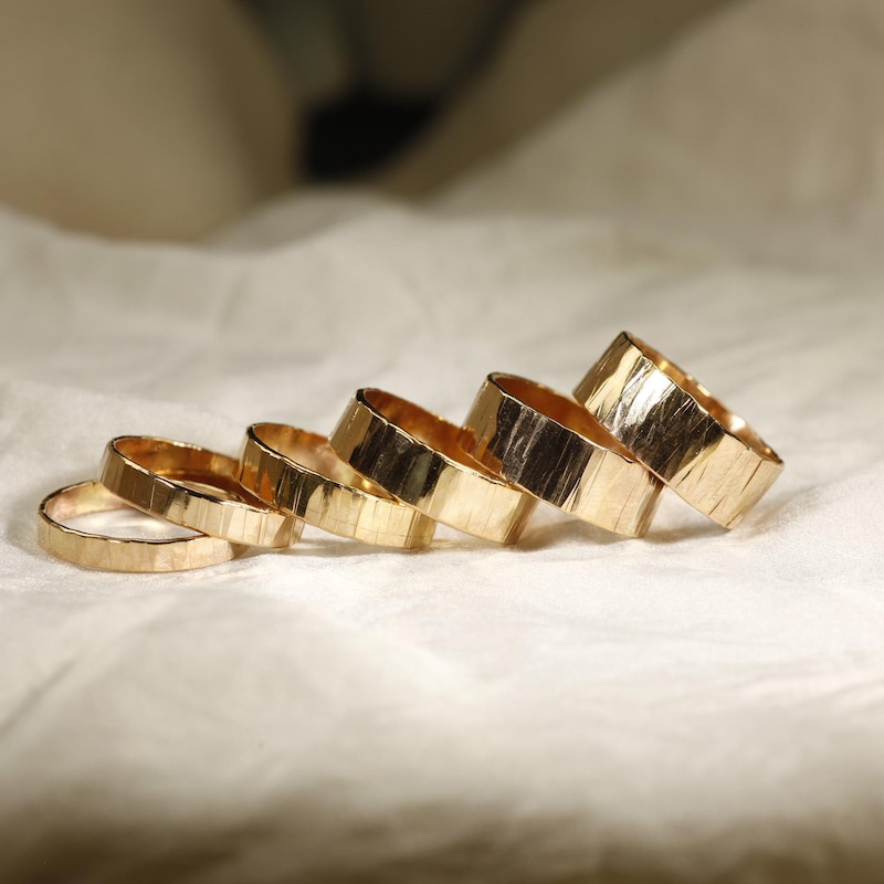 Bark Texture Ring Gold - Etsy