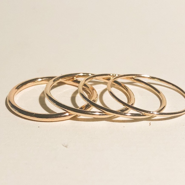 ROUND wire Smooth ring,  14K gold filled ,  Sterling Silver,  Rose gold filled,   -Wire: 0.8-1.6 mm