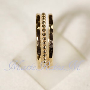 SET B 14k Gold Filled Stack Ring Set , Rose gold filled, Silver image 3