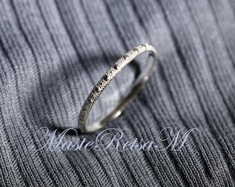 WP-02-Sterling Silver Dot Band Ring – Dainty 1.6mm Width, Stackable Jewelry