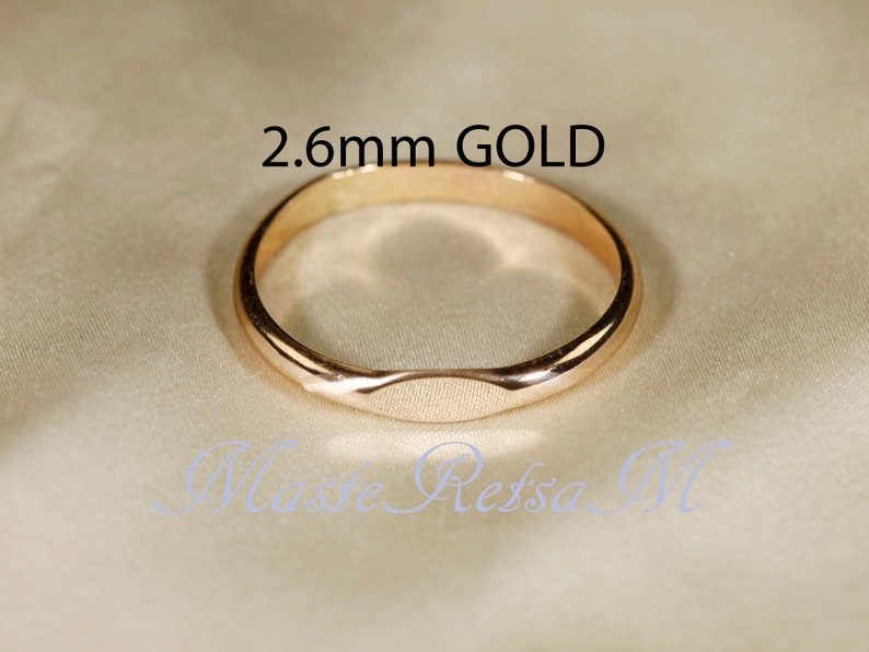 SIGNET Half Round 14K Gold filled signet ring, Rose gold filled , Silver Wire: 1.6/2/2.6 mm image 8