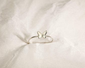 Anillo de mariposa de plata de ley hecho a mano