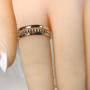 SET B 14k Gold Filled Stack Ring Set , Rose gold filled, Silver image 8