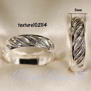 8Optionen 925 Sterling Silber Muster Ringe, 3mm 7,7 mm breit TEXTURE-102114