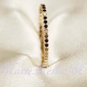 1.3mm 14K Yellow SOLID gold ring, Flat bead ring zdjęcie 4