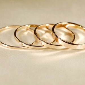 14k Gold Filled Ring,   Flat wire,    Smooth rings,     1-2.5mm width.