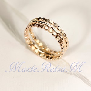 14k Gold Filled Stackable Ring Set D: Rose Gold & Silver