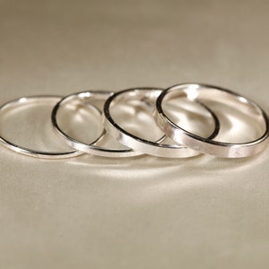 925 Sterling silver Smooth ring, 1-2.5mm width. image 1