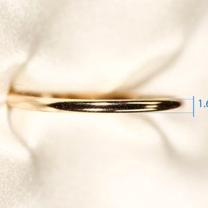 14K Yellow gold filled rings, 925 Silver, Rose gold filled, Half round wire ring, Wire: 1-3.2 mm image 6