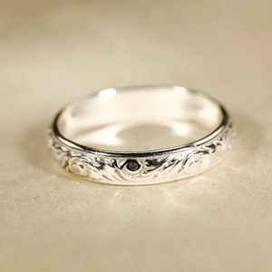 102126 925 Silver pattern ring, 14K Gold Vermeil ring 3.5mm width image 3