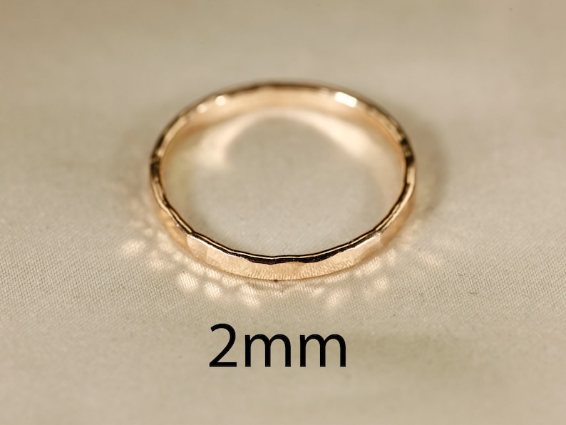 14k Gold Filled Ring, Flat wire, Smooth rings, Hammered Rings, 1-2.5mm width. image 7