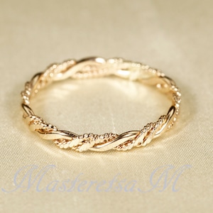 Twist- 6,      14K Gold filled Twisted Flat texture  ring,   Sterling Silver ring ,  Rose gold filled ring   2.2mm width, 1mm Thickness.