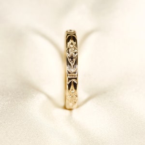 14K Yellow SOLID gold ring, Pattern ring, 600971 ring Width2.8mm image 3