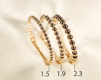 FULL-bead ring, 14K Gold filled ,   14K Rose gold filled   ,  Sterling silver  ,  1.5/1.9/2.3mm