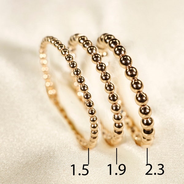 FULL-bead ring, 14K Gold filled ,   14K Rose gold filled   ,  Sterling silver  ,  1.5/1.9/2.3mm