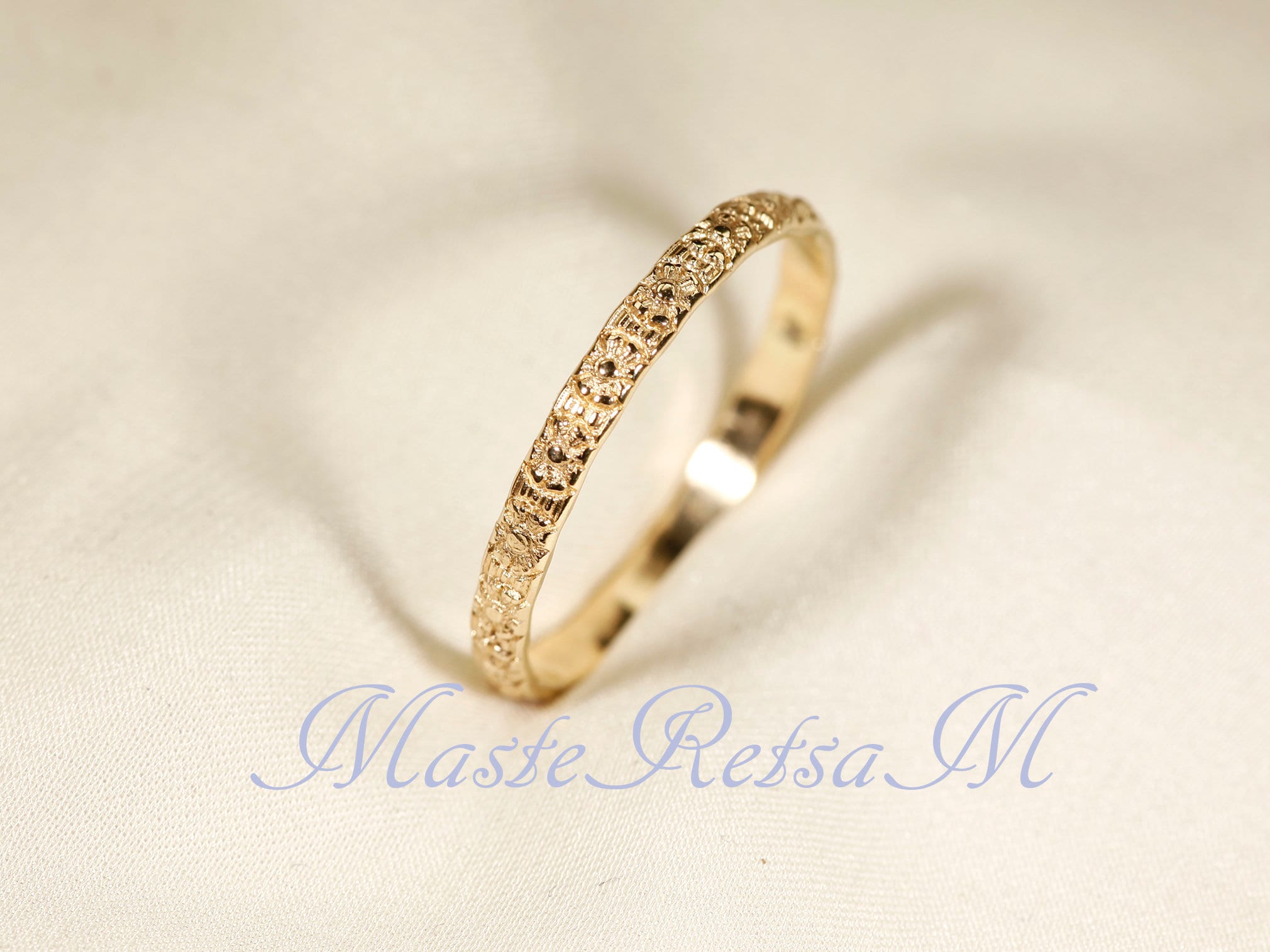 600-85 14K Yellow SOLID Gold Ring, Pattern Ring, Width--2.3