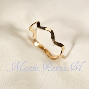 6 -Wave ring,       Rose gold filled,      Silver,      gold filled