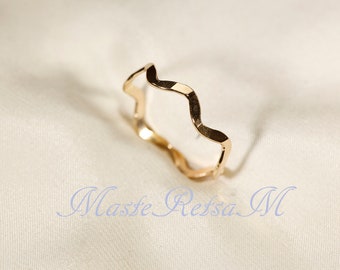 6 -Wave and 10- Wave ring,       Rose gold filled,      Silver,      gold filled