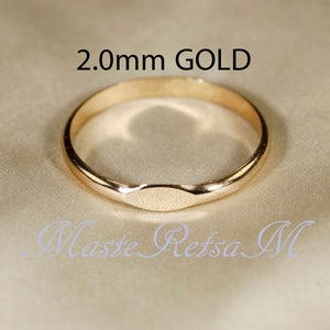 SIGNET Half Round 14K Gold filled signet ring, Rose gold filled , Silver Wire: 1.6/2/2.6 mm image 1