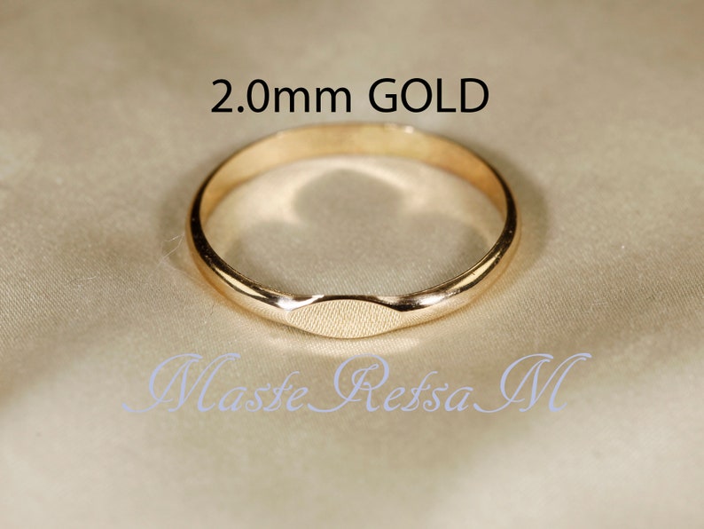 SIGNET Half Round 14K Gold filled signet ring, Rose gold filled , Silver Wire: 1.6/2/2.6 mm image 1