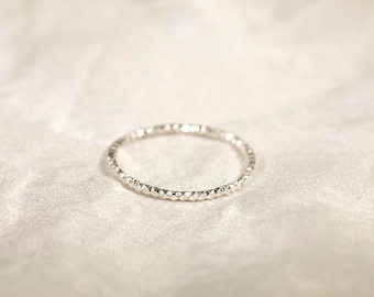 SPARKLE 3#  Handmade Sterling Silver Sparkle Style ring,    Diameter: 1.3mm