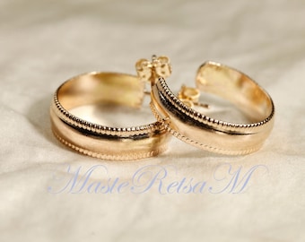 NEW ARRIVALS-E7984/4204- 14K Gold Filled Luxury Hoop Earrings – Sterling Silver Option Available