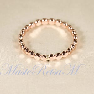 14K roséguldfylld platt pärlring - Stapelbar 2,7 mm