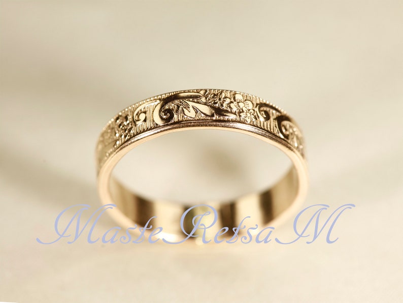ZP164-4mm, ZP1655mm, 14k Gold filled texture ring, Silver , Rose gold filled. image 1